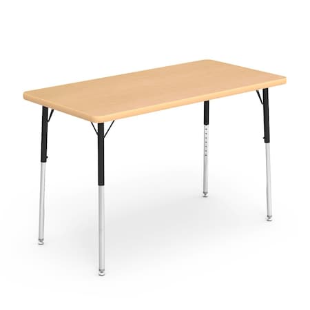 Virco 48 in. W, 24 in. L, 22-30 in. H, Fusion Maple Top / Beige Edge 482448